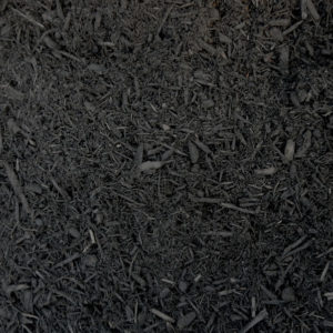 Double shredded dyed black mulch.