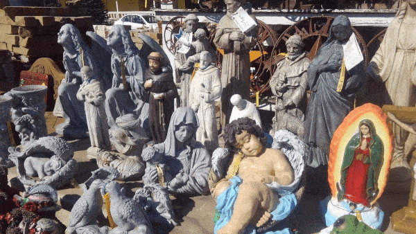 Religious painted cement statues! Perfect for Christmas!