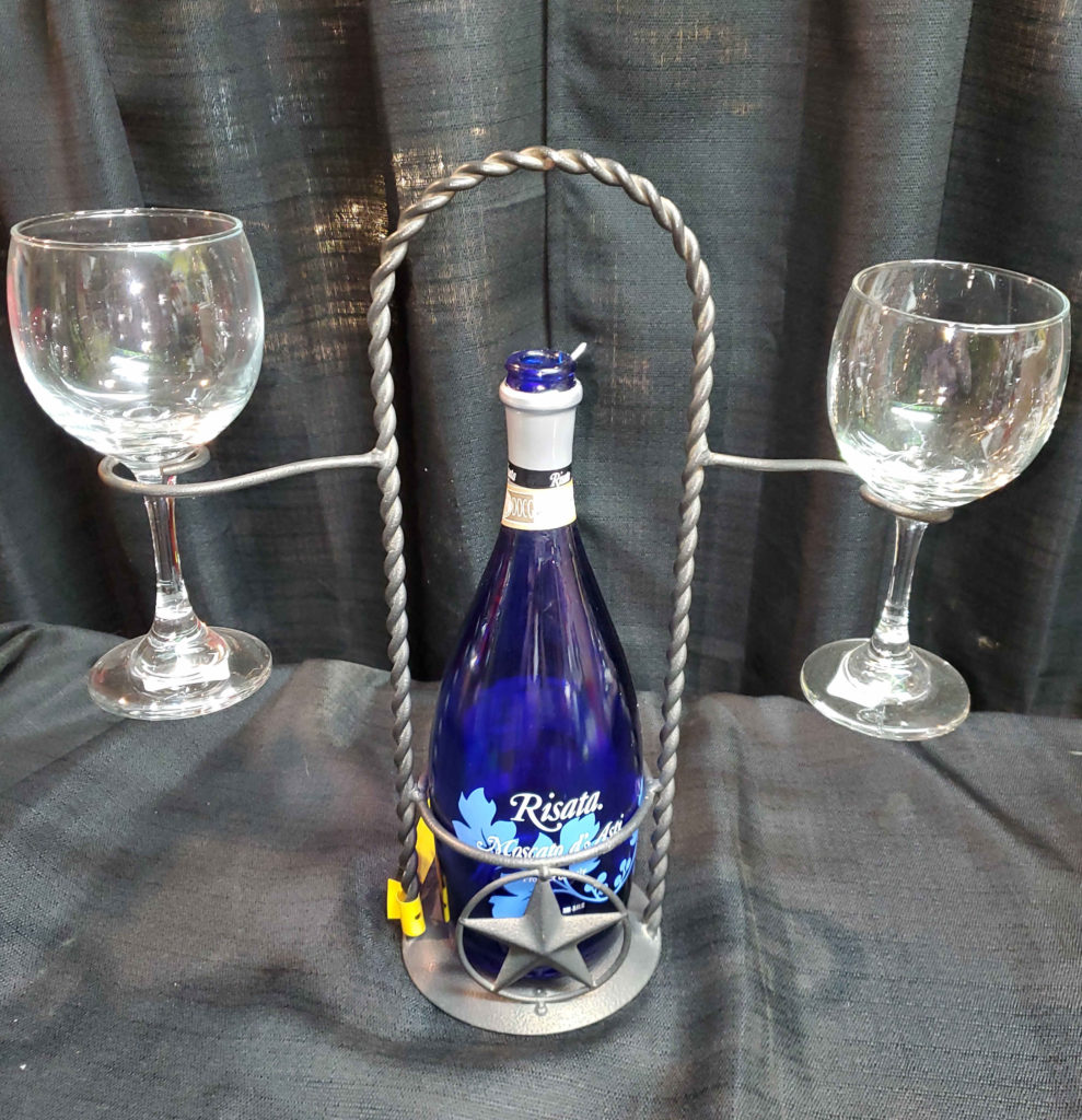 Decorative Texas Wine Glass Holder.