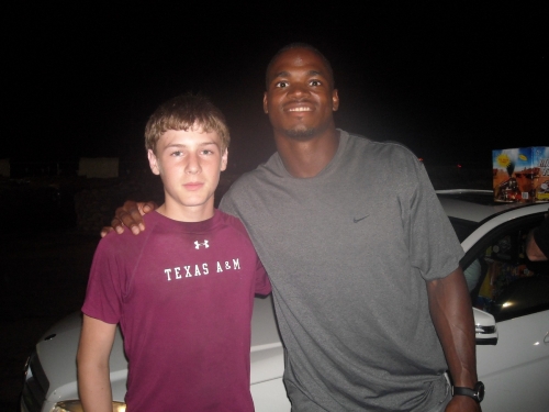 Adrian Peterson #28, NFLMinnesota Vikings with our salesperson, Christian.