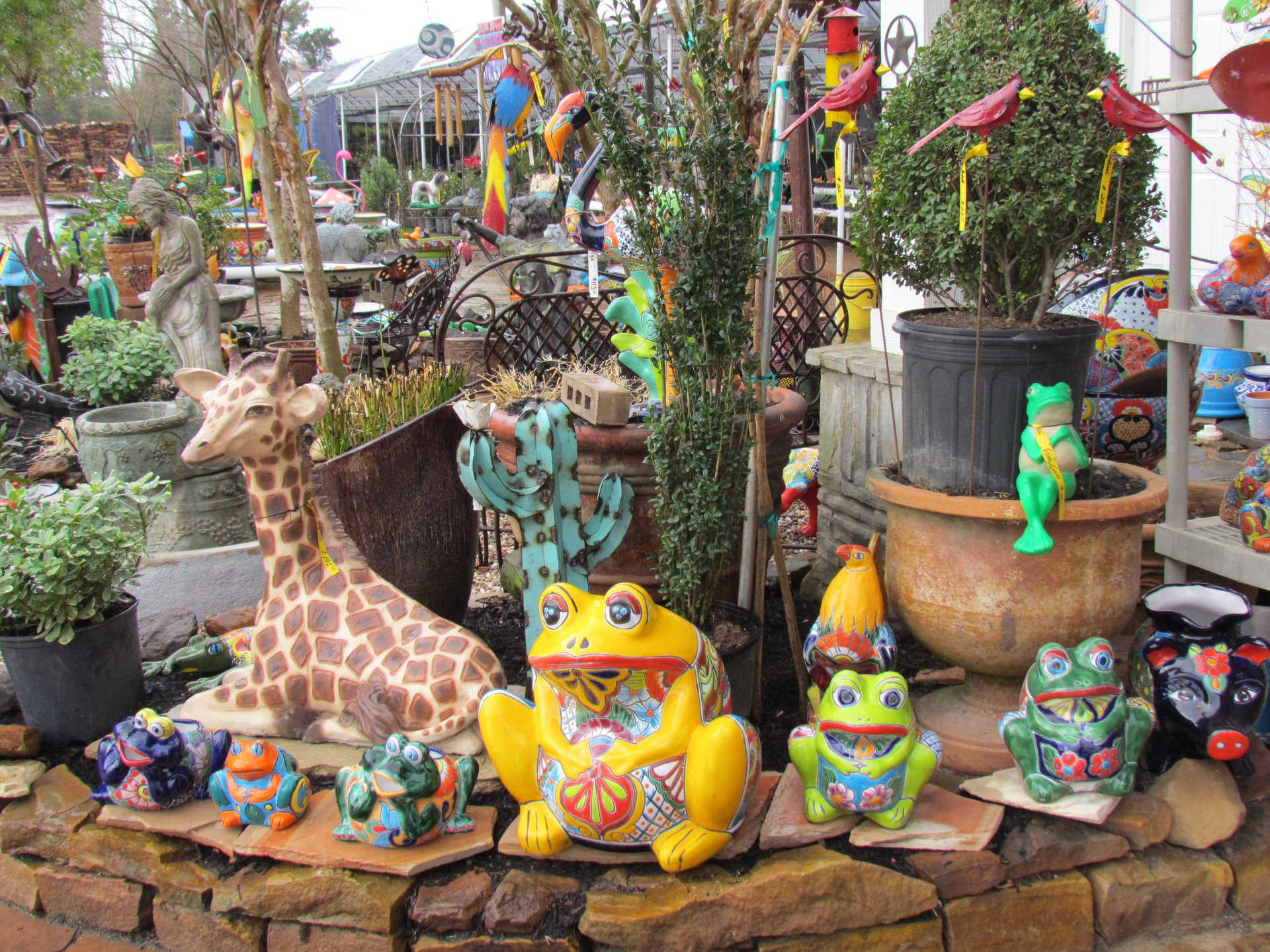 Talavera frog pottery at Madison Gardens Nursery, Spring, TX